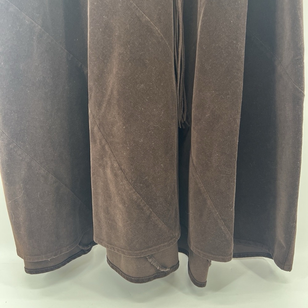JM Collection Corduroy Maxi Skirt Sz 14 Chocolate Brown Stretch Cowgirl Western - Picture 3 of 12